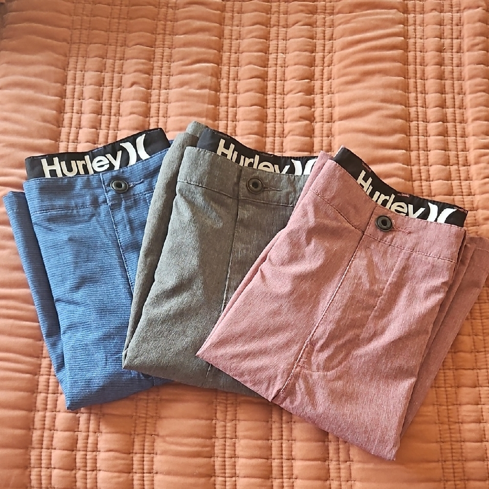 Hurley Blue and Gray and light red Hybrid Shorts
